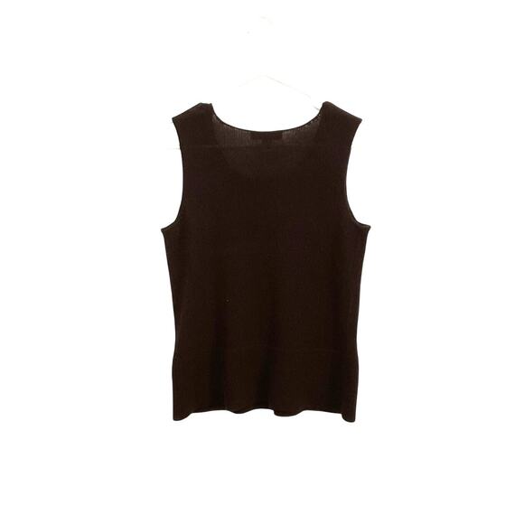 Coldwater Creek Dark Brown Knit Sleeveless Top Size Small Cottagecore - Picture 2 of 5